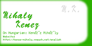 mihaly kenez business card
